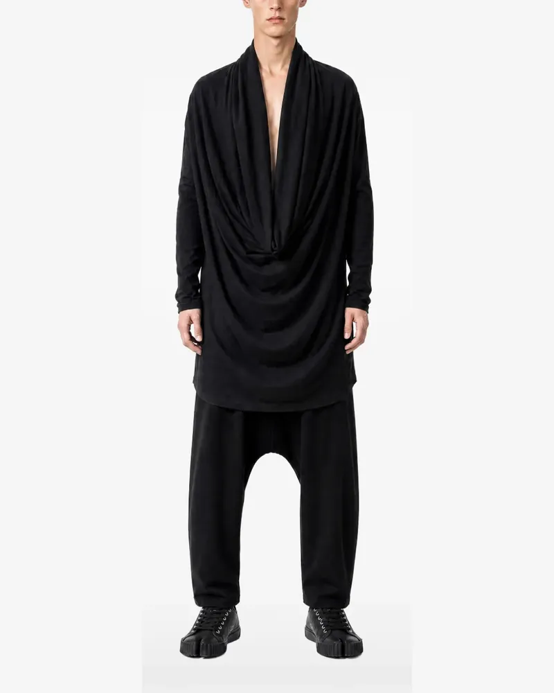 ALCHEMY Drapierter Hoodie - Schwarz Schwarz