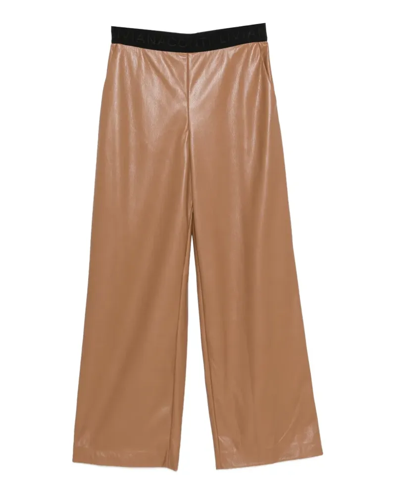 Liviana Conti logo-waistband pocket trousers - Braun Braun
