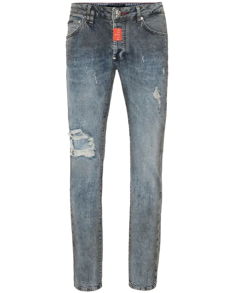 Philipp Plein Jeans im Distressed-Look - Blau Blau