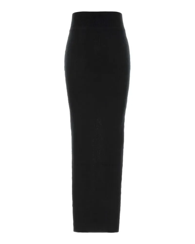 Rick Owens ribbed-knit slit maxi skirt - Schwarz Schwarz