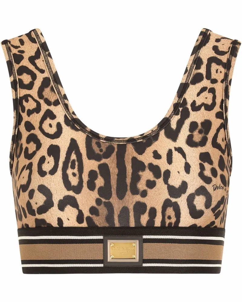 Dolce & Gabbana Cropped-Top mit Leo-Print - Braun Braun
