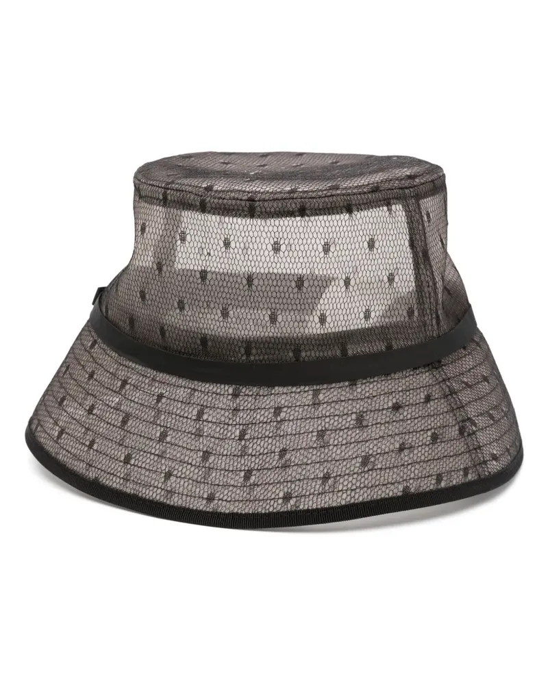 RED Valentino Fischerhut mit Polka Dots - Schwarz Schwarz