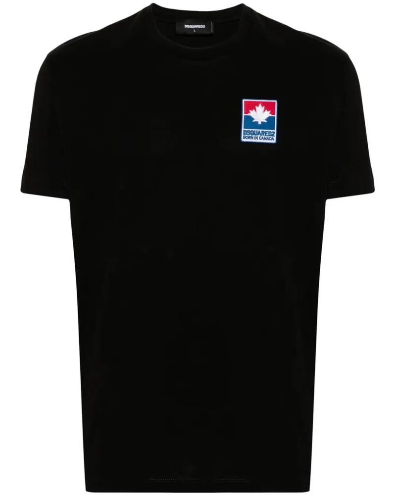Dsquared2 T-Shirt mit Logo-Patch - Schwarz Schwarz