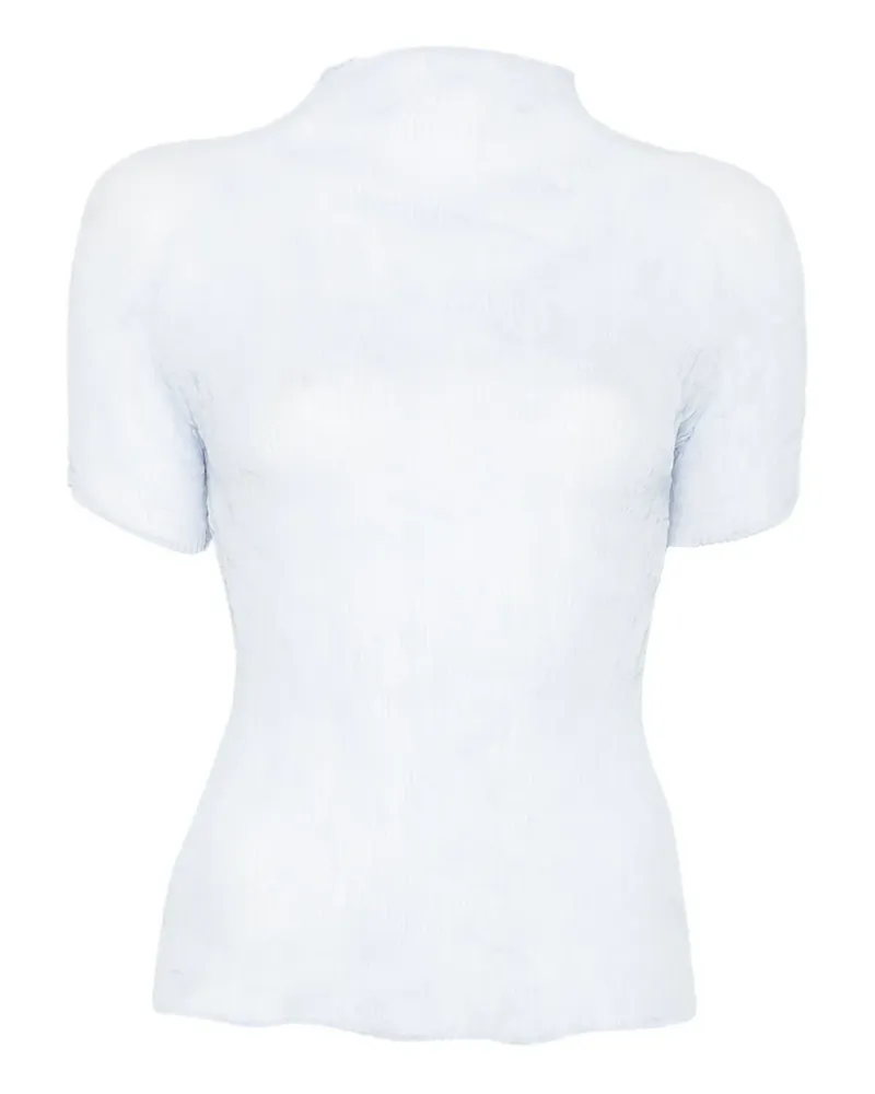 Issey Miyake Oberteil mit Stehkragen - Blau Blau