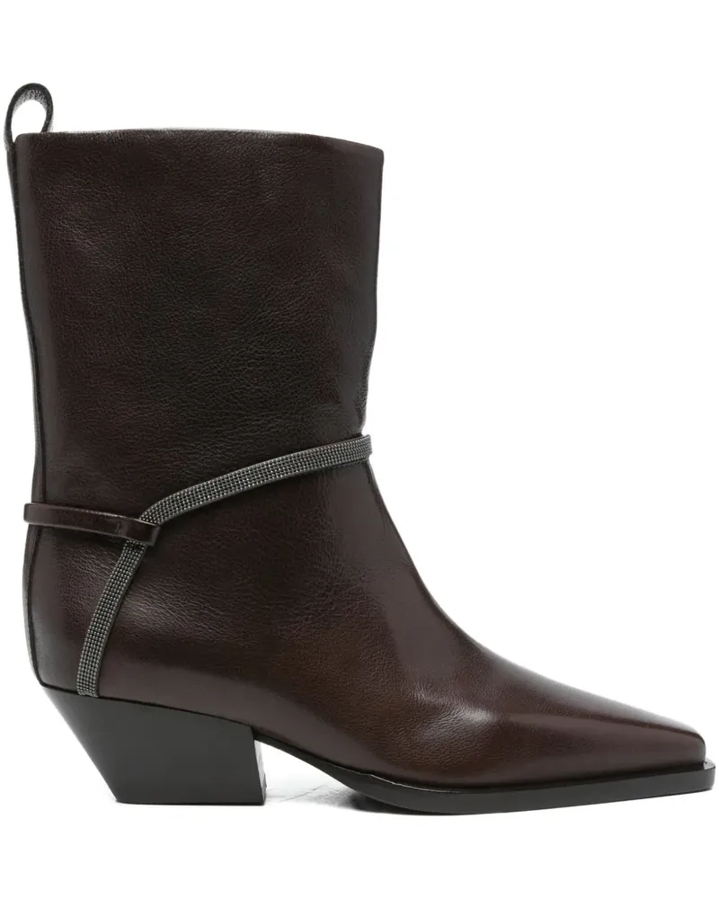 Brunello Cucinelli Cowboystiefel aus Leder - Braun Braun