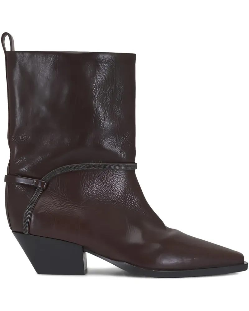 Brunello Cucinelli Cowboystiefel aus Leder - Braun Braun