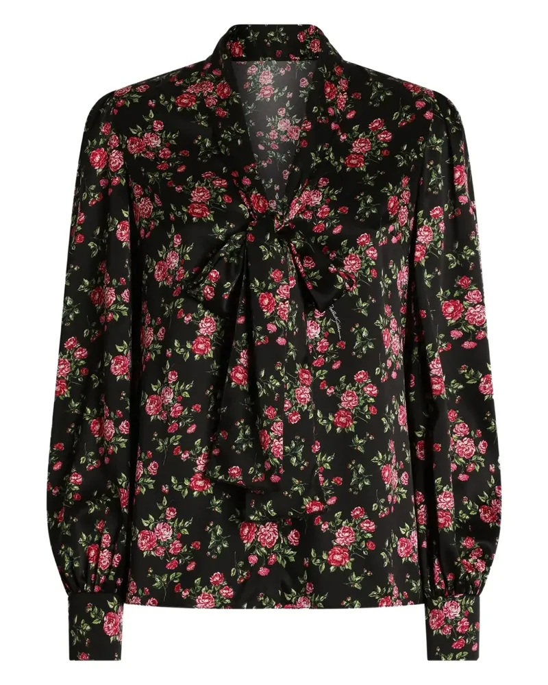 Dolce & Gabbana Bluse mit Schleife - Schwarz Schwarz