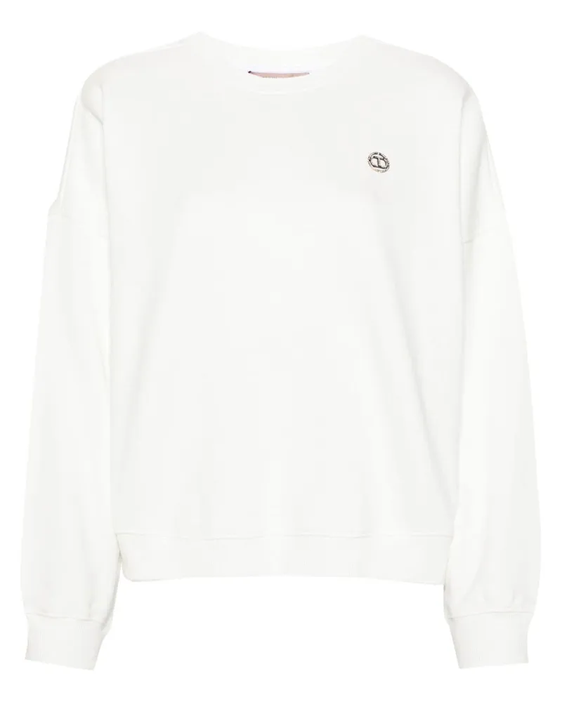 Twin-Set Sweatshirt mit Logo-Schild - Weiß Weiß