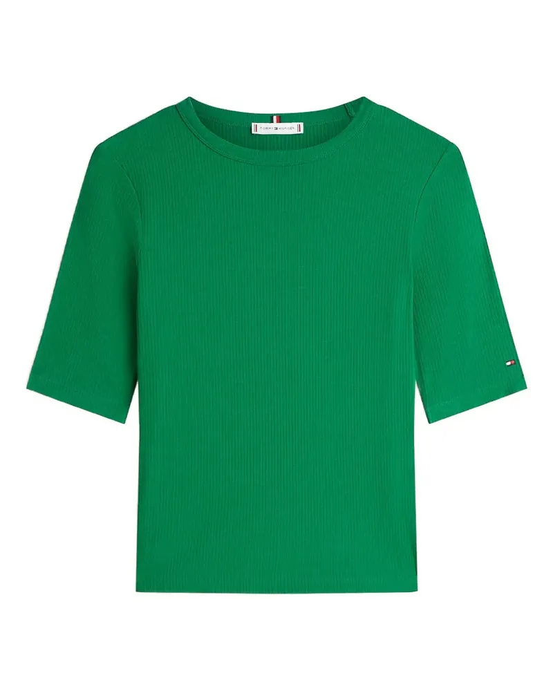Tommy Hilfiger T-Shirt aus geripptem Strick - Grün Grün