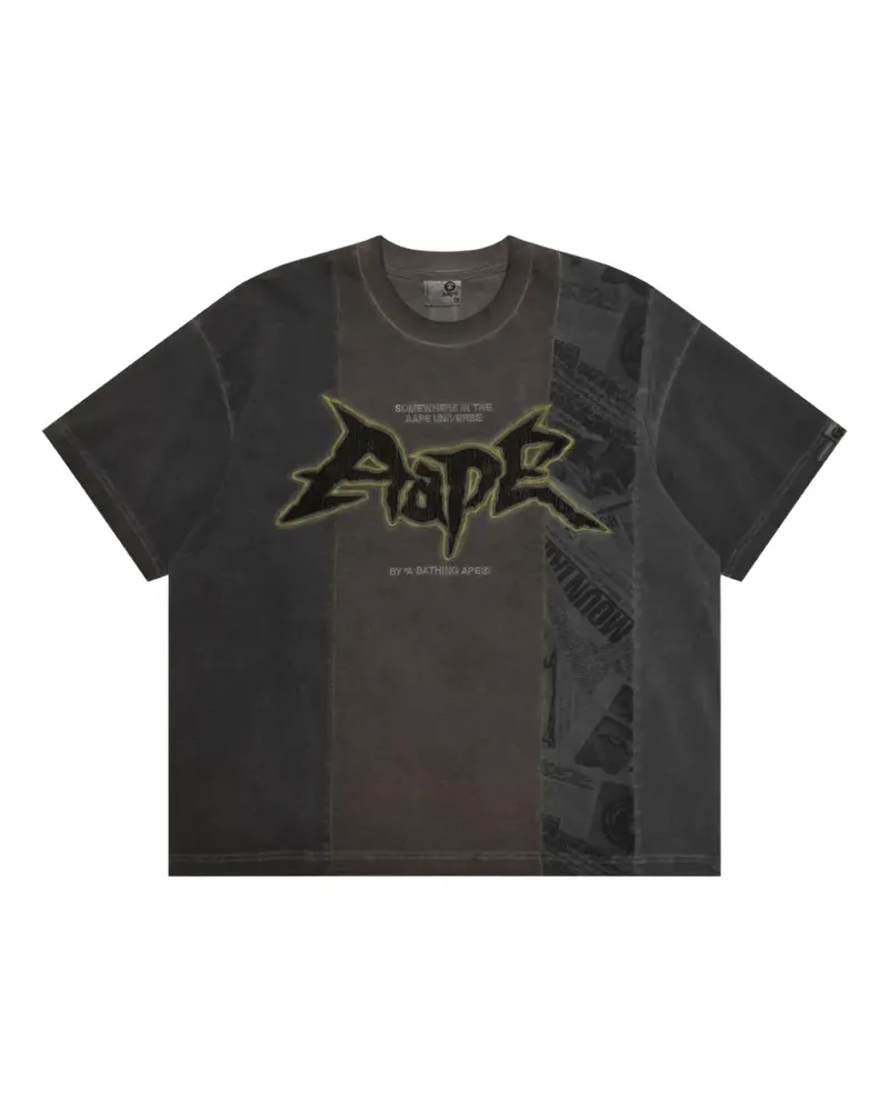 BAPE patchwork print T-shirt - Schwarz Schwarz