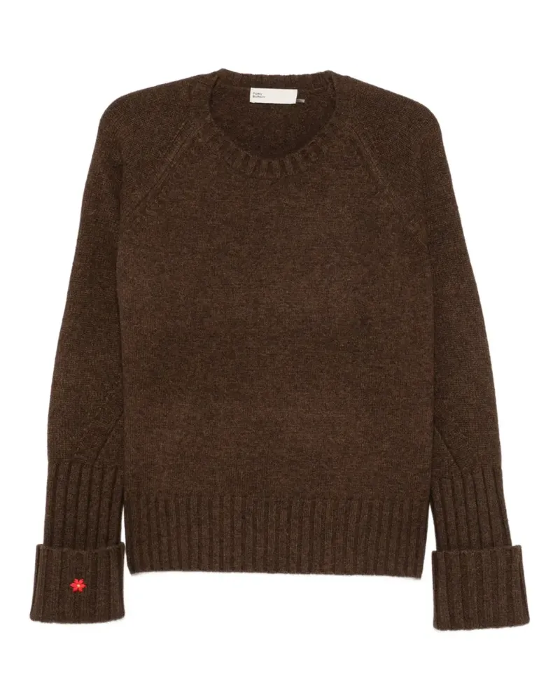 Tory Burch Pullover mit Raglanärmeln und Blumenstickerei - Braun Braun