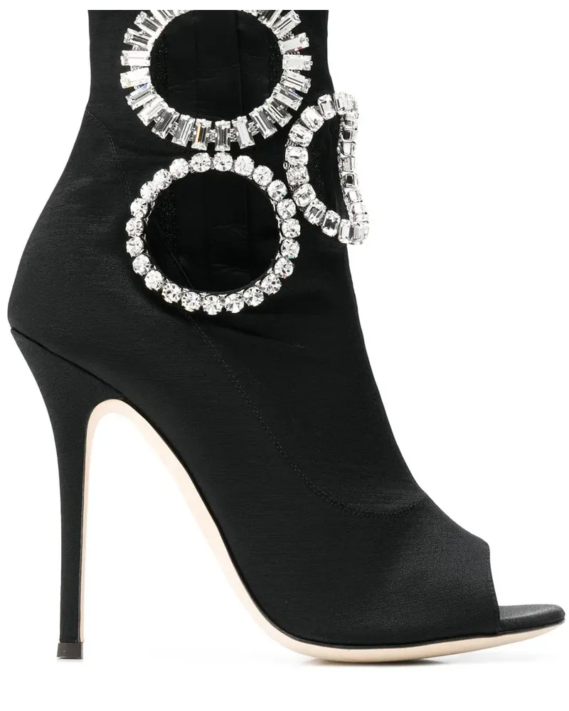 Giuseppe Zanotti Stiefeletten mit Kristallen - Schwarz Schwarz
