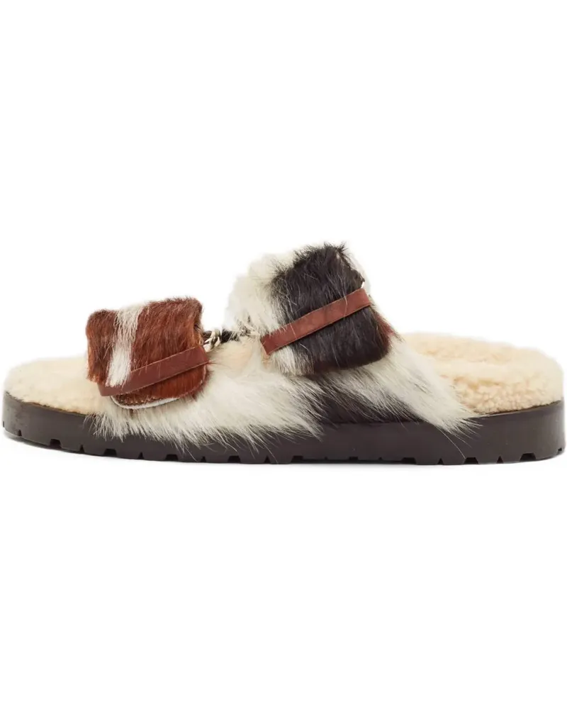 Dsquared2 Pre-owned Shearling-Sandalen aus Kalbshaar - Braun Braun