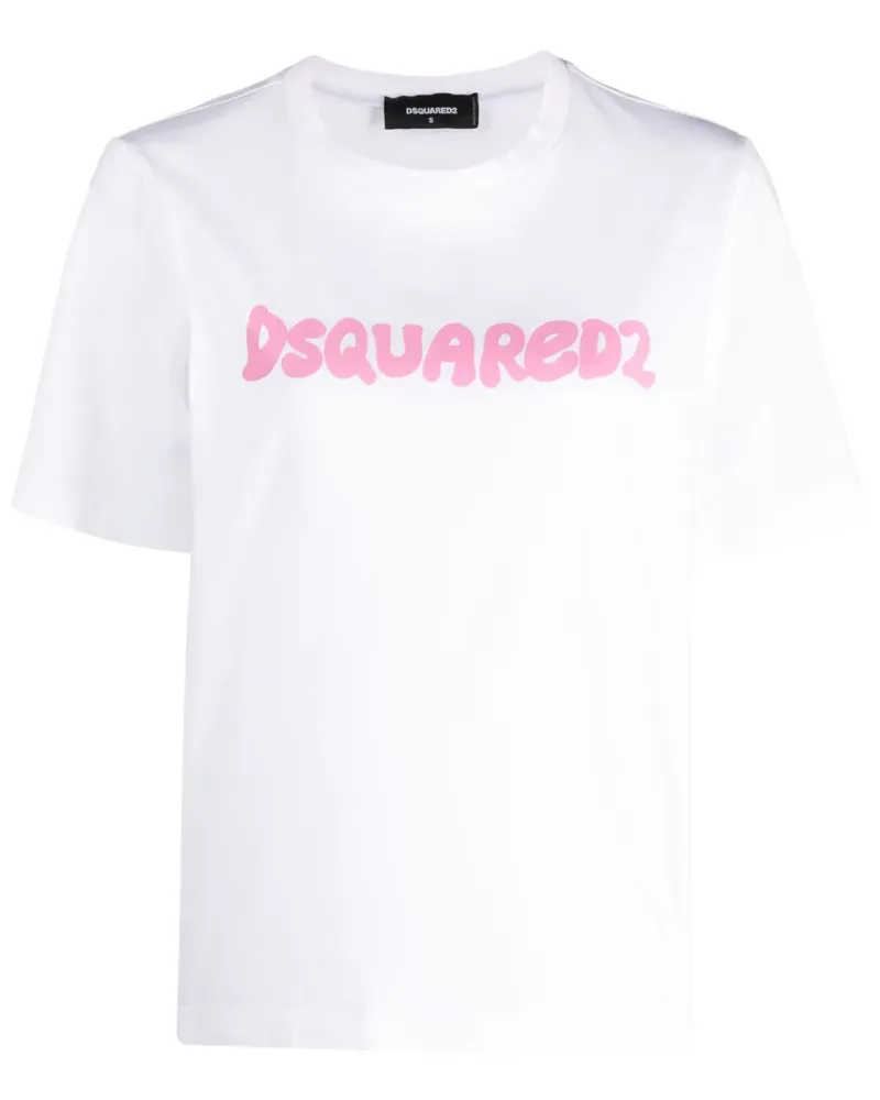 Dsquared2 T-Shirt mit Logo-Print - Weiß Weiß