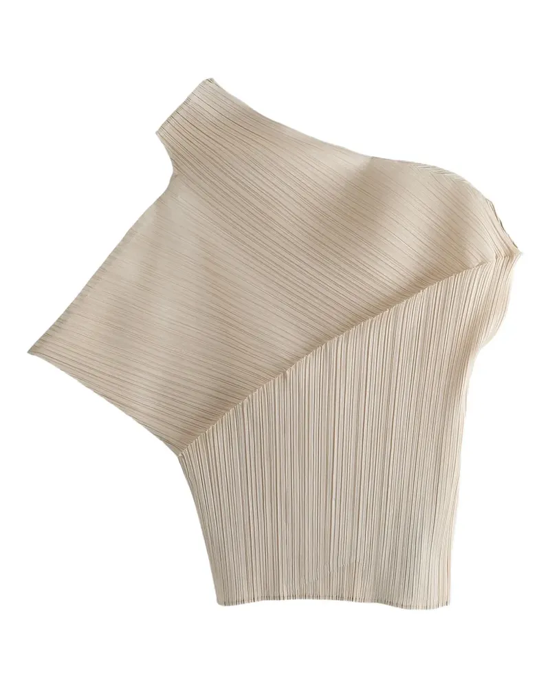 Issey Miyake pleated asymmetric top - Nude Nude