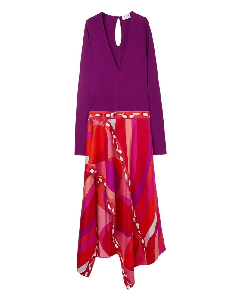 Emilio Pucci Asymmetrisches Pesci Kleid mit Print - Violett Violett
