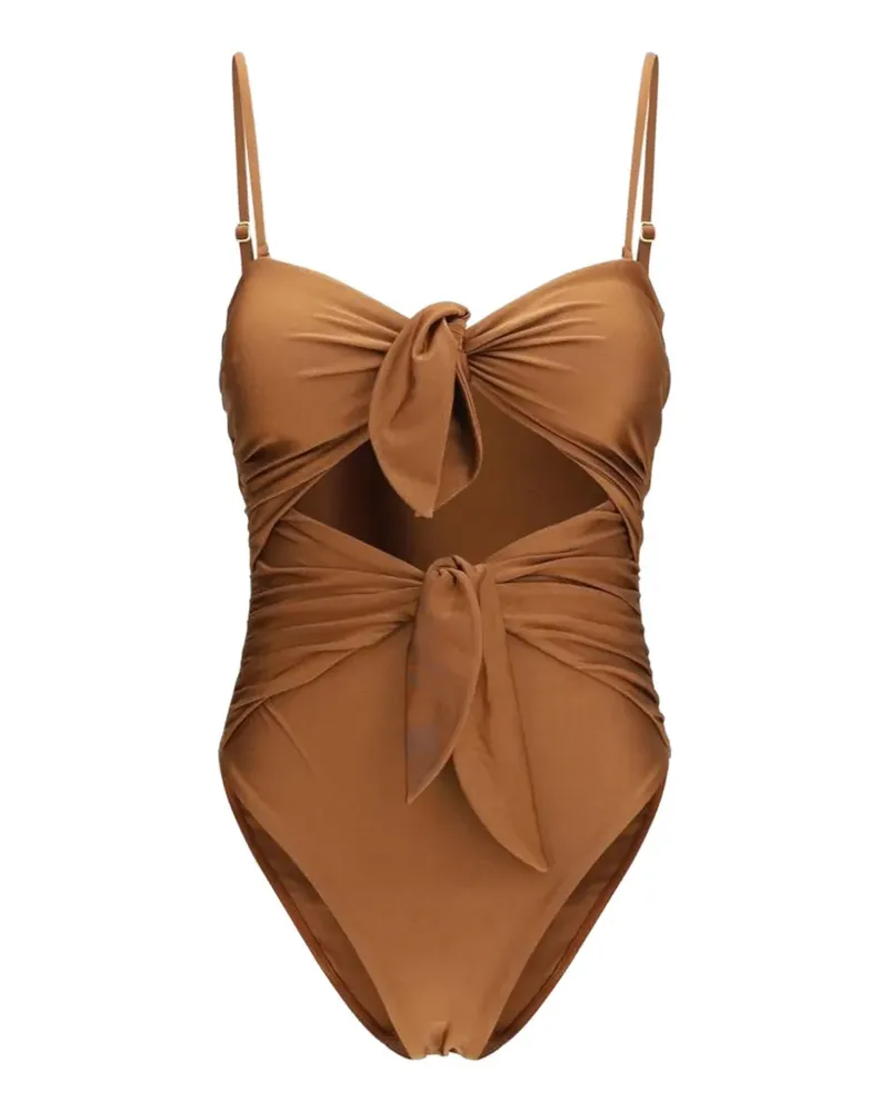 Zimmermann Badeanzug mit Cut-Out - Braun Braun