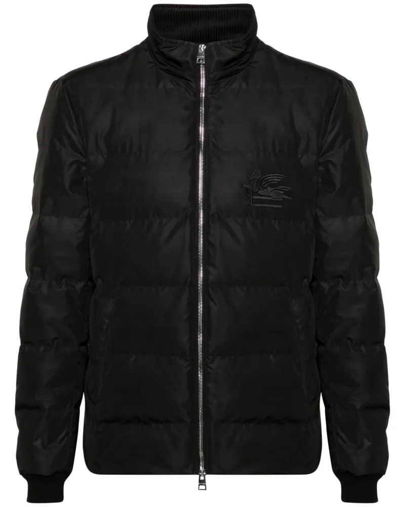 Etro Steppjacke mit Pegaso-Stickerei - Schwarz Schwarz