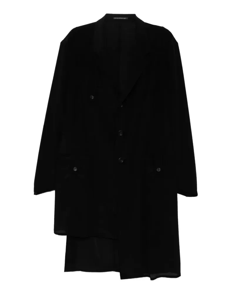 Yohji Yamamoto Einreihiger Mantel - Schwarz Schwarz