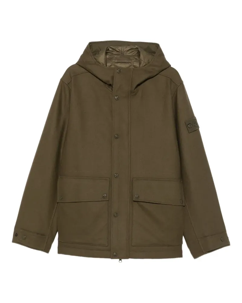 Stone Island Kapuzenjacke mit Logo-Patch - Grün Grün