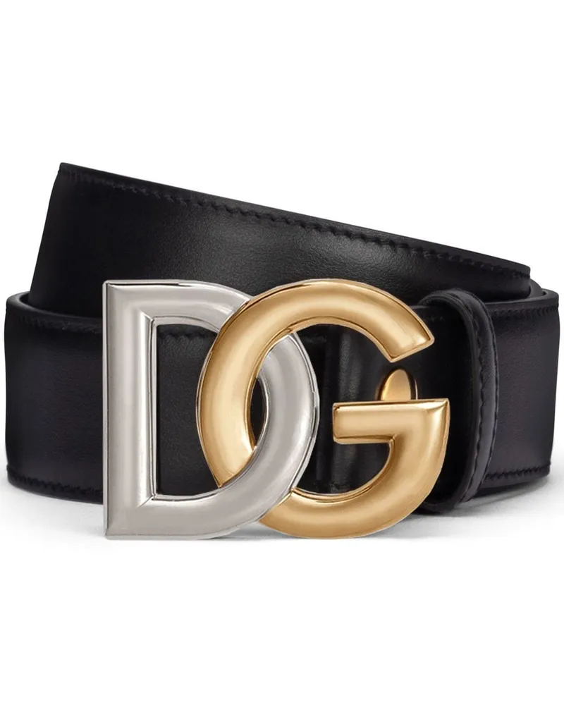 Dolce & Gabbana Gürtel mit DG-Logo - Schwarz Schwarz