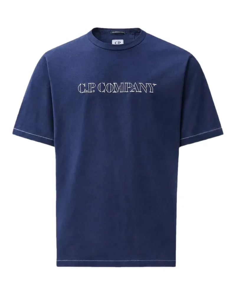 C.P. Company Kurzärmeliges 30/2 T-Shirt aus mercerisiertem Jersey - Blau Blau
