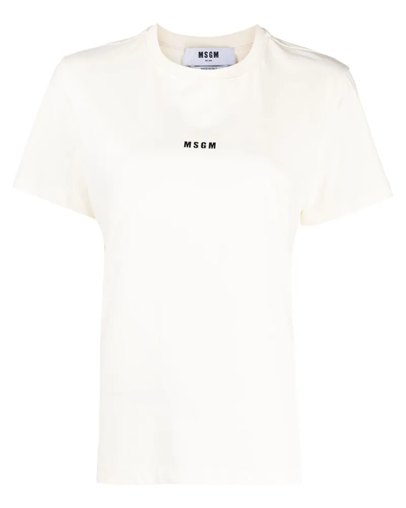 MSGM T-Shirt mit Logo-Print - Nude Nude