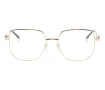 Brille mit geometrischem Gestell - Gold