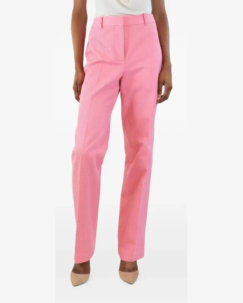 Victoria Beckham corduroy-texture straight-leg trousers - Rosa Rosa