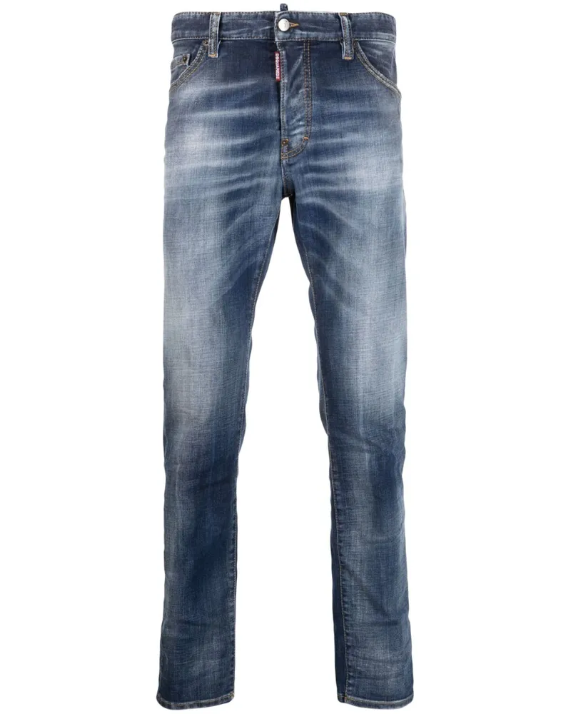 Dsquared2 Ausgeblichene Slim-Fit-Jeans - Blau Blau