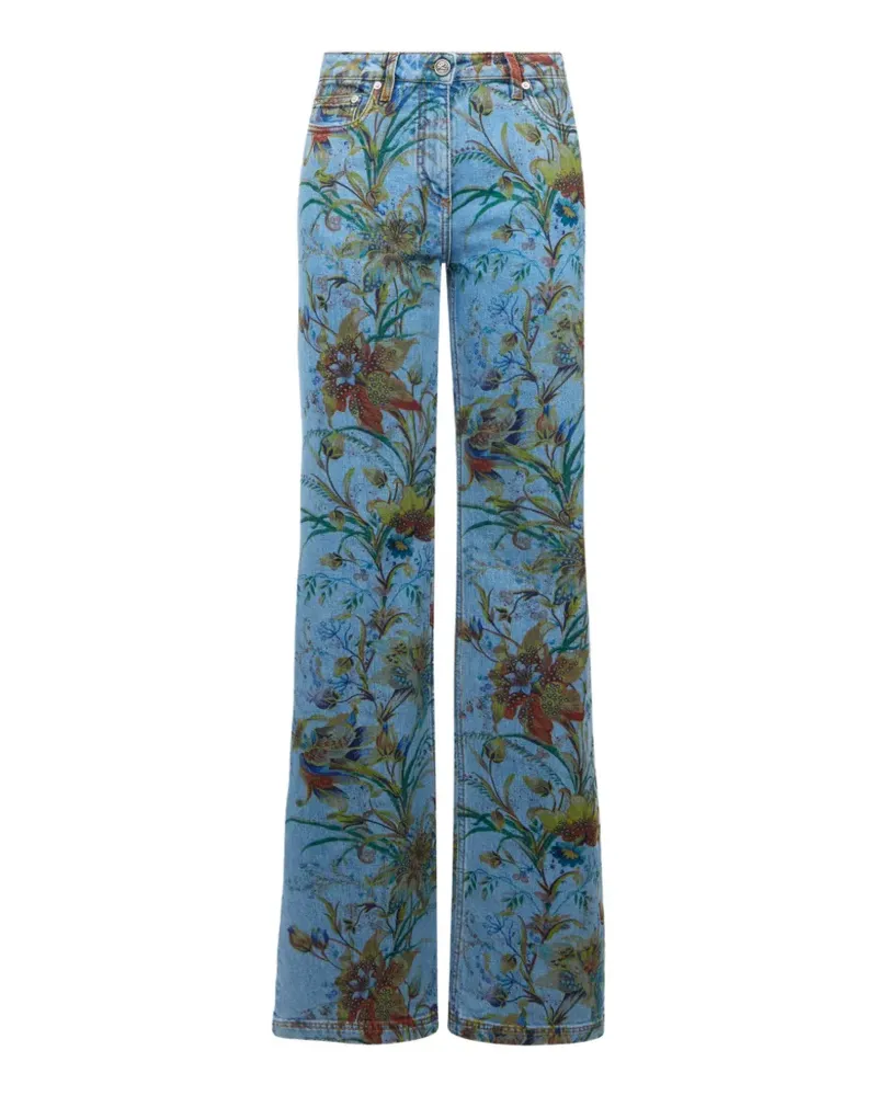 Etro Ausgestellte Jeans mit Blumenmotiv - Blau Blau