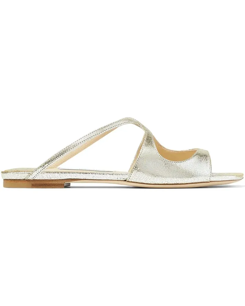 Jimmy Choo Anise Pantoletten im Metallic-Look - Gold Gold