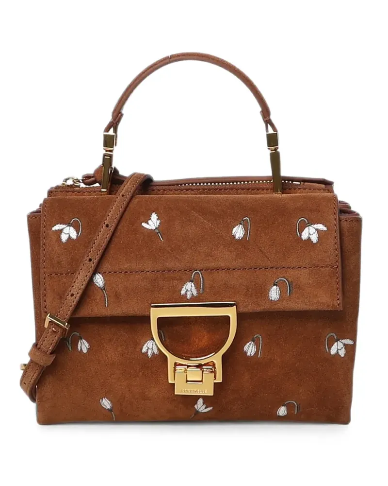 Coccinelle Tote Bag mit Blumenstickerei - Braun Braun