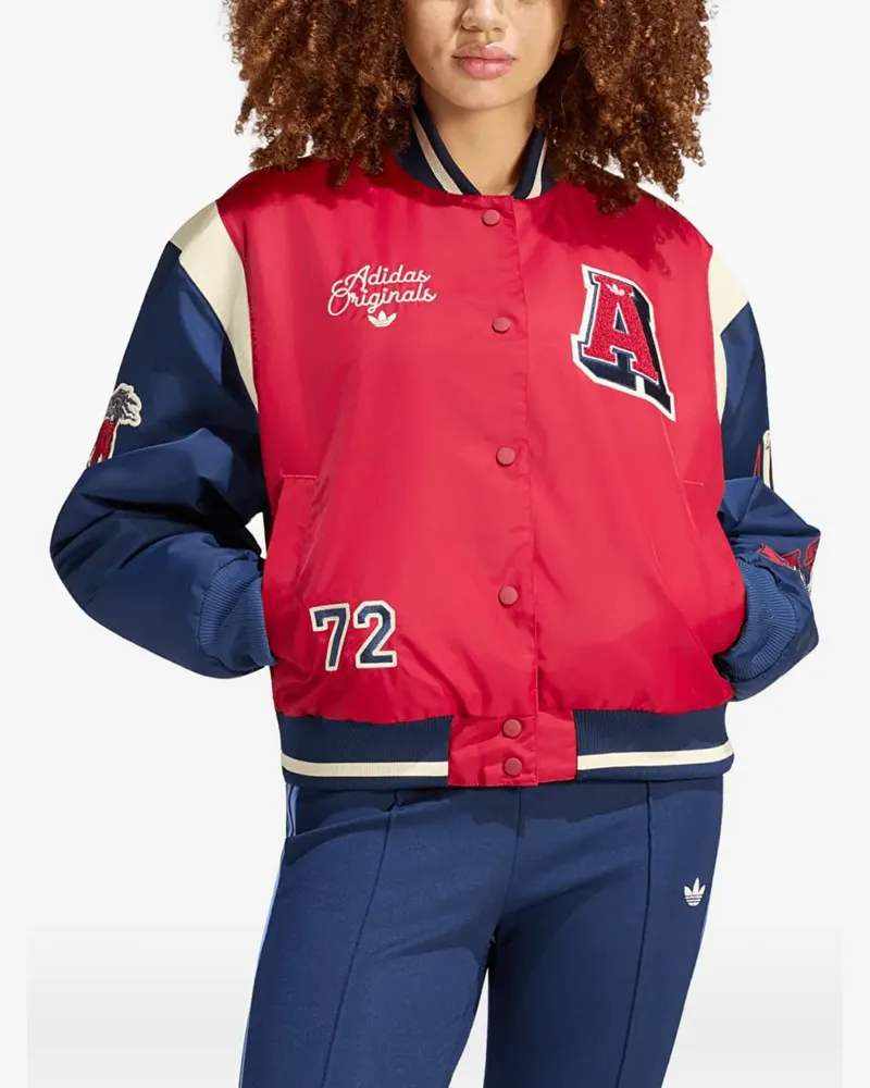adidas bomber jacket with badges - Rot Rot