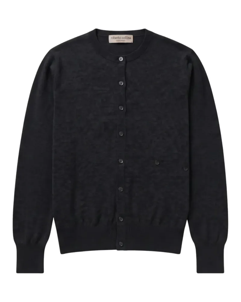 Roberto Collina Fein gestrickter Cardigan - Schwarz Schwarz