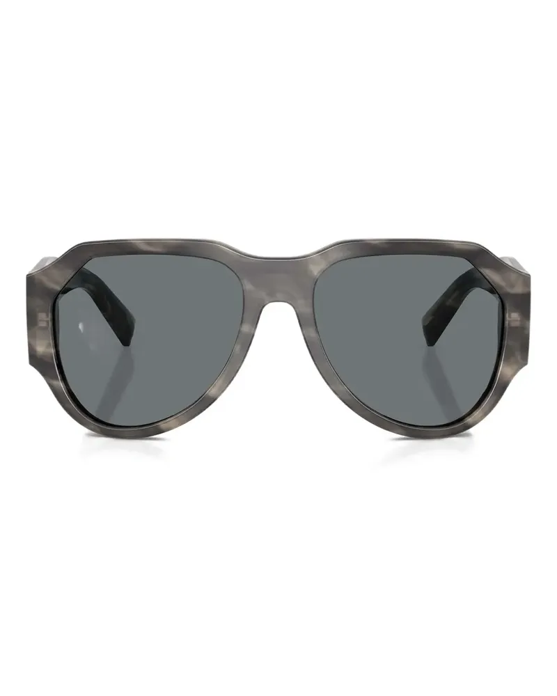 Dolce & Gabbana Sonnenbrille mit geometrischem Gestell - Grau Grau
