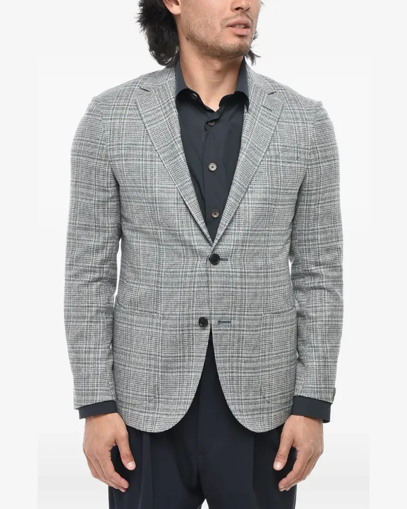 Corneliani checked single-breasted blazer - Grau Grau