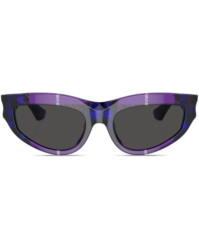 Burberry Karierte Sonnenbrille mit Cat-Eye-Gestell - Violett Violett
