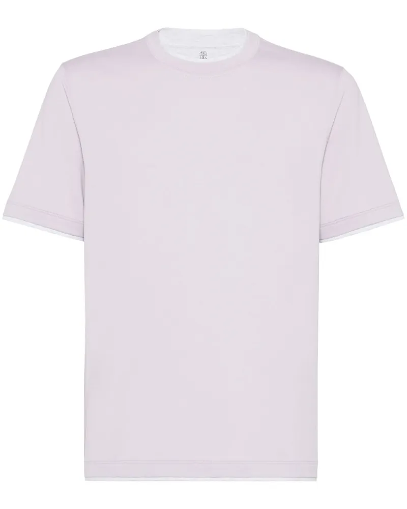 Brunello Cucinelli T-Shirt im Layering-Look - Violett Violett