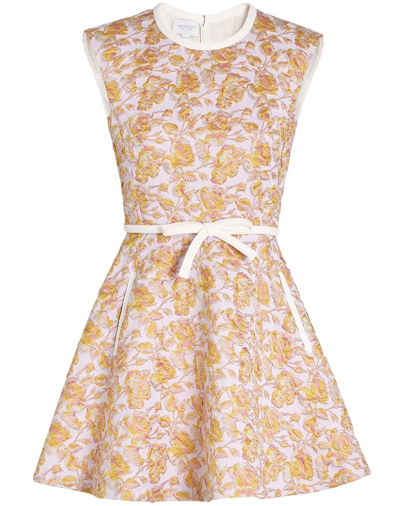 Giambattista Valli Jacquard-Minikleid mit Blumenmuster - Rosa Rosa