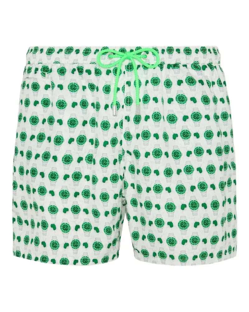 MC2 Saint Barth Lighting Badeshorts mit Uhren-Print - Weiß Weiß