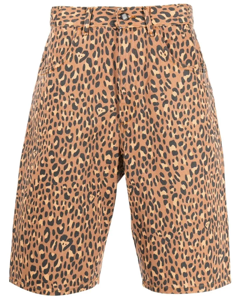 Amish Jeans-Shorts mit Leoparden-Print - Braun Braun
