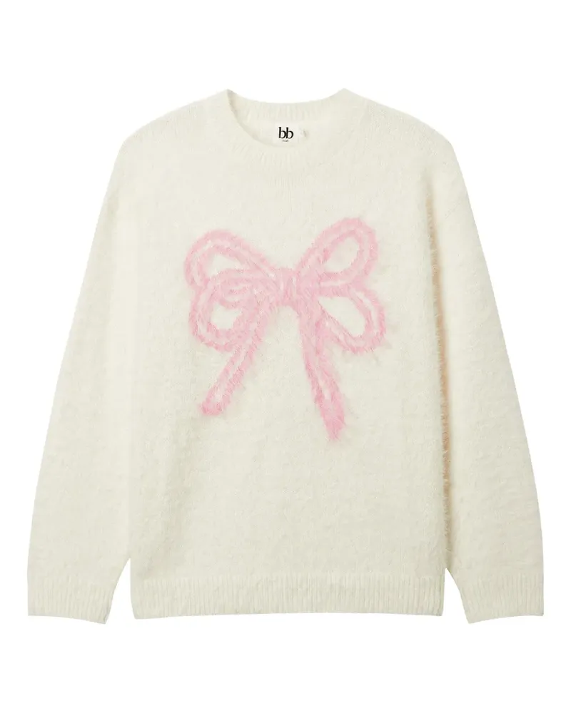 b+ab bow knitted sweater - Nude Nude