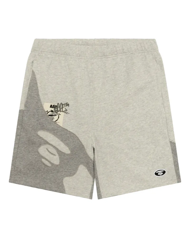 BAPE Moonface logo-patch shorts - Grau Grau