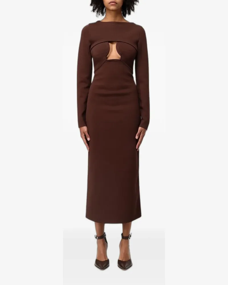 Cult Gaia cut-out long-sleeve midi dress - Braun Braun