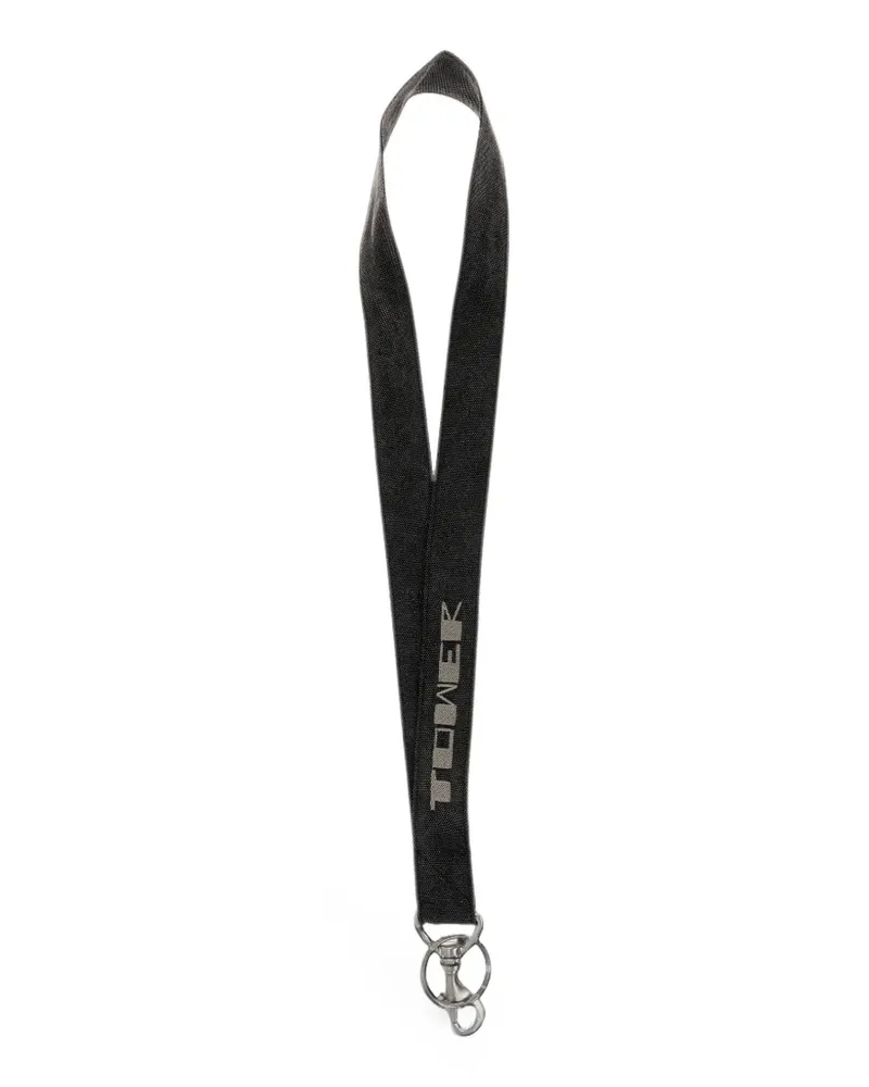 DRKSHDW by Rick Owens logo-print cotton key lanyard - Schwarz Schwarz
