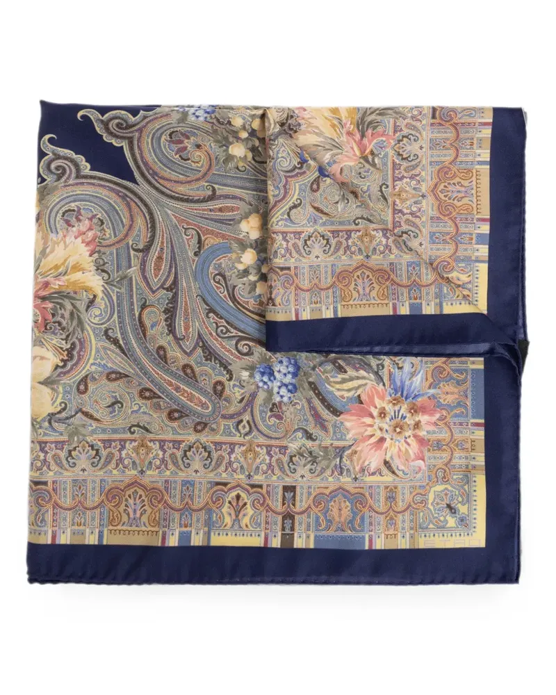 Etro Schal mit Paisleymuster - Blau Blau