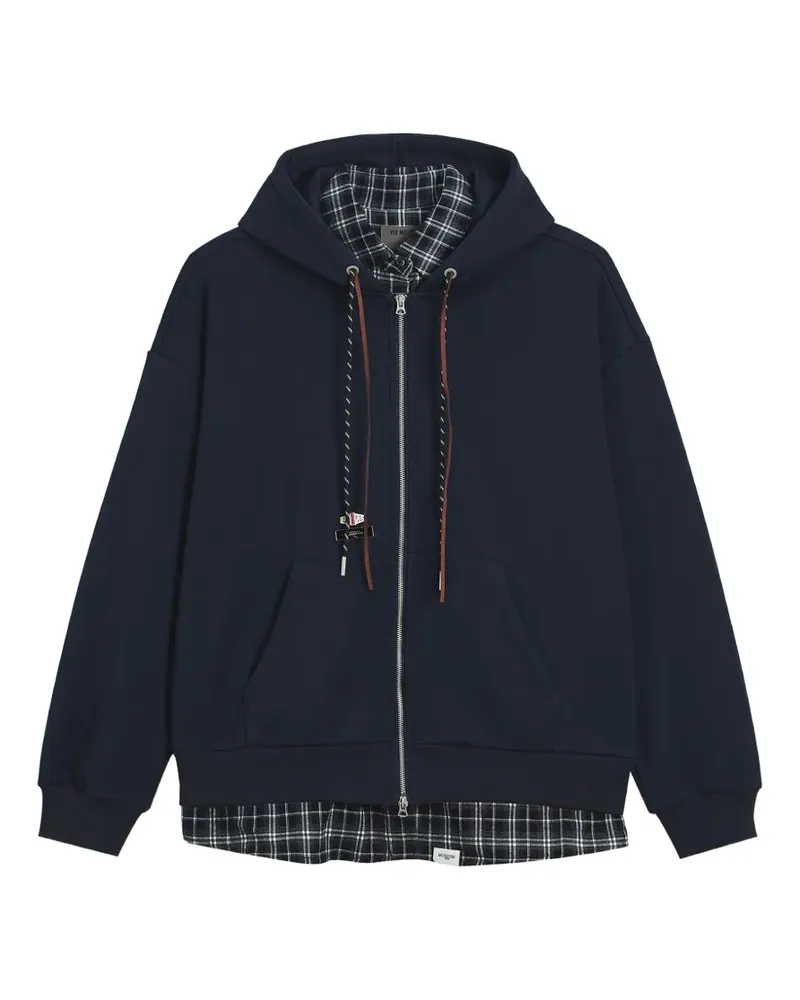 Musium Div. Kapuzenjacke im Layering-Look - Blau Blau