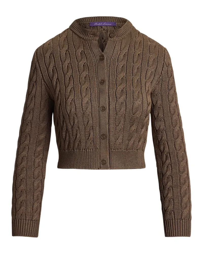 Ralph Lauren cable-knit silk cropped cardigan - Braun Braun