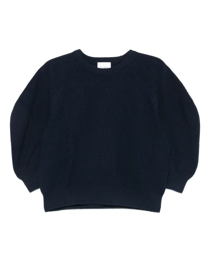 NUDE ribbed-knit raglan-sleeve sweater - Blau Blau